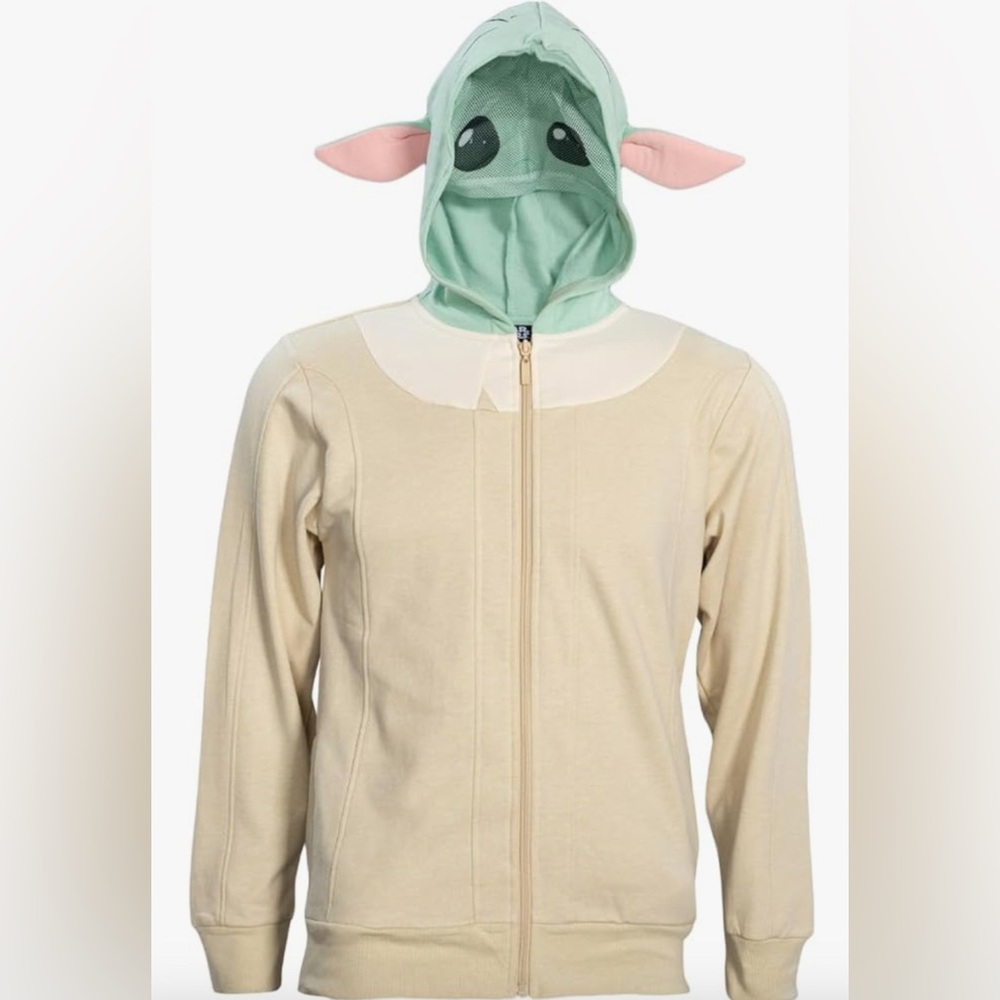 Star Wars The Mandalorian Grogu (Baby Yoda) full-zip costume hoodie.